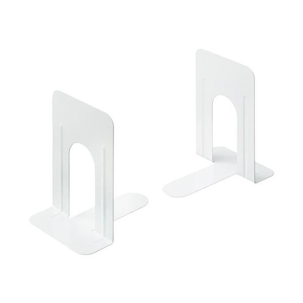 （まとめ） スマートバリュー ブックエンドLL 白 2個／1組 B169J-LL-WH〔×10セット〕