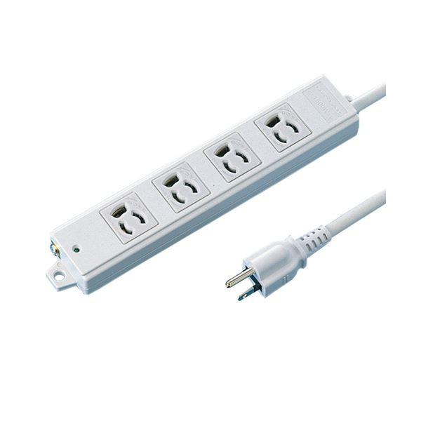(まとめ) サンワサプライ 工事物件タップ 抜け止めマグネット付 3P・4個口 1.0m TAP-KE4-1 1個 〔×5セット〕