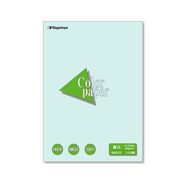 (まとめ) 長門屋商店 Color Paper B4 厚口 水 ナ-2310 1冊（100枚） 〔×10セット〕