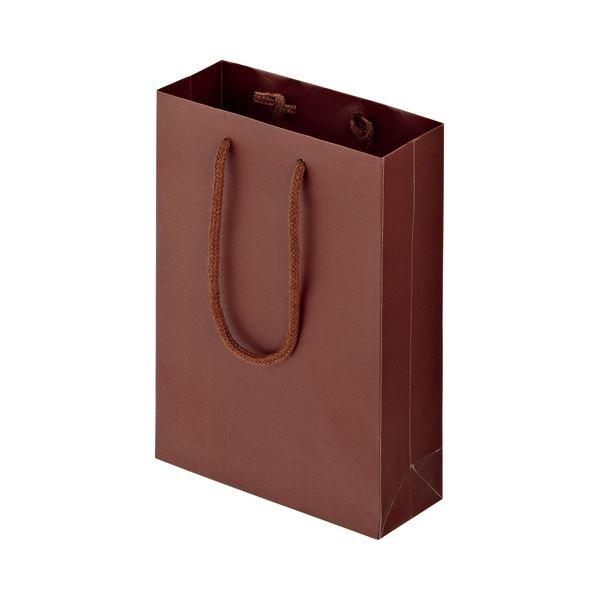 (まとめ) TANOSEE マットコート手提げ袋 SS ヨコ180×タテ250×マチ幅70mm ブラウン 1パック（10枚） 〔×10セット〕