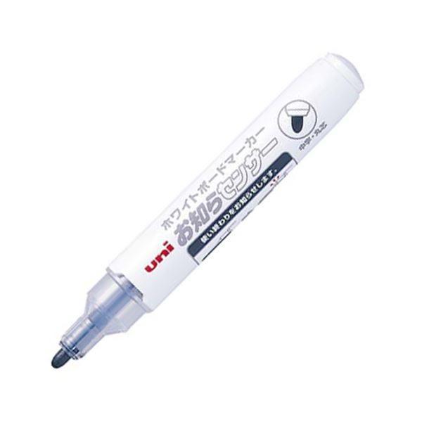 (まとめ) 三菱鉛筆 ホワイトボードマーカー ユニお知らセンサー 中字丸芯 黒 PWB1204M.24 1本 〔×300セット〕