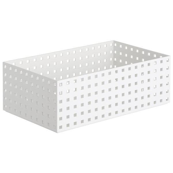 (まとめ) 小物入れ/マルチ収納ケース 〔ワイド L ホワイト〕 奥行き35cmタイプ ブリックス 9046 〔16個セット〕