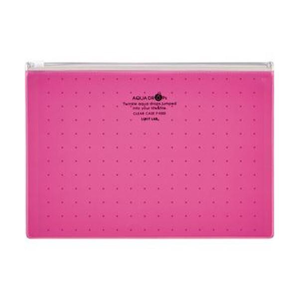 （まとめ）リヒトラブ AQUA DROPsクリヤーケース A5ヨコ 赤 F-5302-3 1枚〔×50セット〕