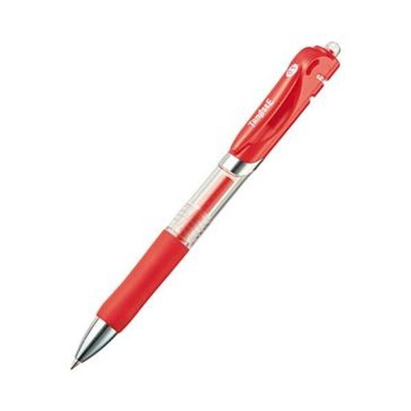 （まとめ）TANOSEE ノック式ゲルインクボールペン 0.5mm 赤 1セット（10本）〔×20セット〕