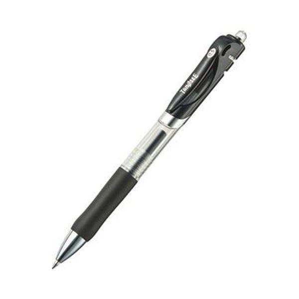（まとめ）TANOSEE ノック式ゲルインクボールペン 0.5mm 黒 1セット（10本）〔×20セット〕