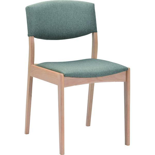 ダイニングチェア/食卓椅子 〔2脚組 ナチュラル×グレー〕 幅45×奥行51.5×高さ75cm ファブリック 木製 完成品 〔リビング〕〔代引不可〕