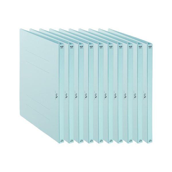 （まとめ）つけ加える 受け入れる者カルテフラットファイル10冊 青碧〔×10仕掛ける〕 キッチン、日用品、文具-文具、ステーショナリー-クリアファイル