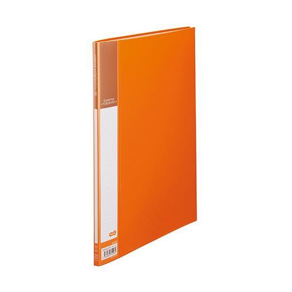 （まとめ）TANOSEE 書きものが入れ分かりやすい読みやすい整理保存用具「ヨコハラ」 A4タテ 20衣嚢 背幅8粍 オレンジ色 1仕掛ける（10冊） 〔×3仕掛ける〕 クリアファイル-ファイル、ケース