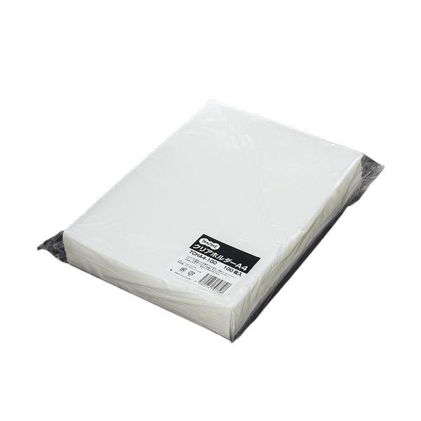 （まとめ）TANOSEE クリアホルダー A4 クリア 1セット（600枚：100枚×6パック） 〔×3セット〕