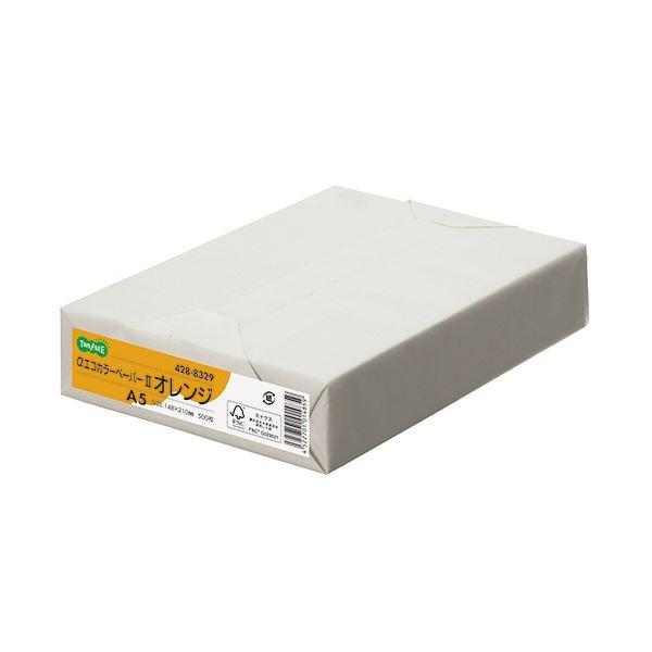 まとめ）TANOSEE αエコカラーペーパーII A5 オレンジ 1冊（500枚