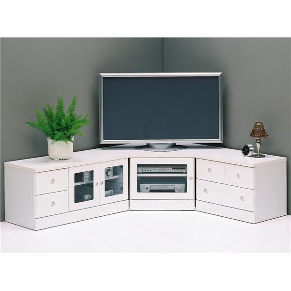 コーナー テレビ台 テレビボード 3点セット 幅90cm ホワイト 日本製 