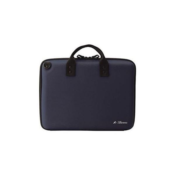 （まとめ）LIHITLAB ハードシエルバッグ（L） A-7755-11ネイビー〔×3セット〕