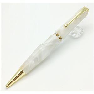 日本製 スワロフスキー ボールペン/文房具 〔白いこと〕 差し交わす手あい 芯：0.7粍 文具 事務室装置 『Acrylic』 文具、ステーショナリー-キッチン、日用品、文具-筆記用具