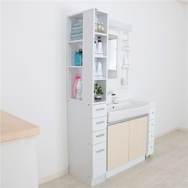 幅25cm◆隙間収納ラック ホワイトおしゃれ 高品質な組立家具 引き出し扉付き 隙間収納ラック 幅25cm ホワイト キッチン収納 洗面所収納 多段