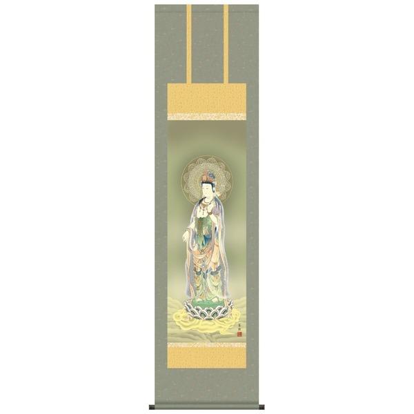 〔 受注生産 〕 鈴木翠朋 仏画掛軸 尺三 「雲上観音」