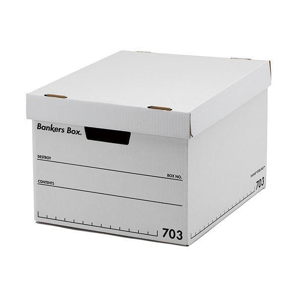 フェローズ バンカーズボックス 703sボックス A4 ふた付 ホワイト/ブラック 1005901 1セット(15個：3個×5パック)