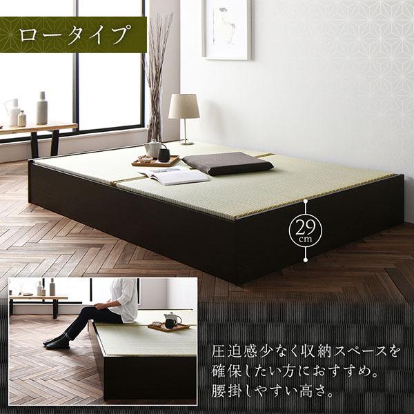 店長特典付き 畳ベッド ハイタイプ 高さ42cm セミダブル ブラウン い草グリーン 収納付き 日本製 たたみベッド 畳 ベッド〔代引不可〕