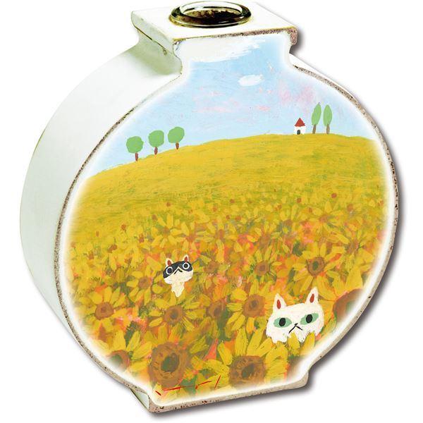 ユーパワー フラワーベース 糸井忠晴 ネコとひまわり畑 Swmcyhczly 花瓶 花台 Khantravel Mn