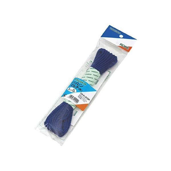 (まとめ) TRUSCO パイレンマルチカラーロープ φ3mm×10m 青 R-310P-B 1巻 〔×20セット〕