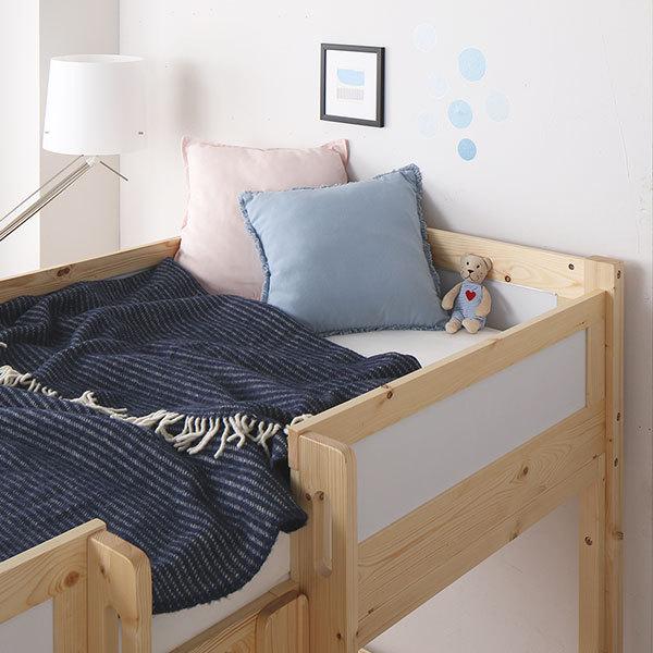 ロフトベッド 寝具 約幅112cm 木製 すのこ 収納庫付 はしご付き 大容量