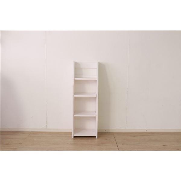 収納棚 ブックシェルフ 約幅35×奥行25.5×高さ105cm ホワイト 木製