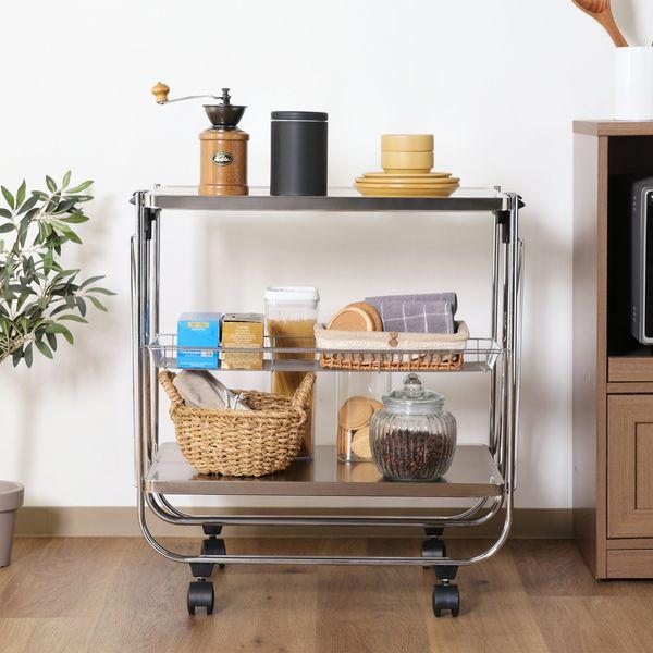 るりあるりあ様専用✩ ニトリ 木製 キッチンワゴン 4段 キャスター付き