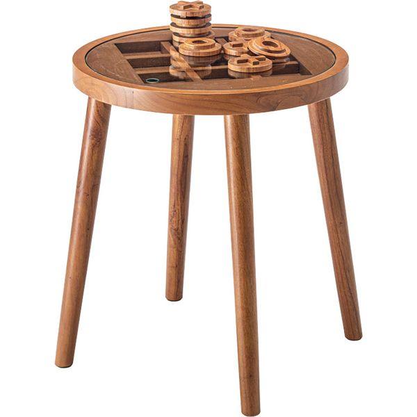 ボードゲームテーブル ブラウン （約W45×D45×H50cm） 組立式 : ネット