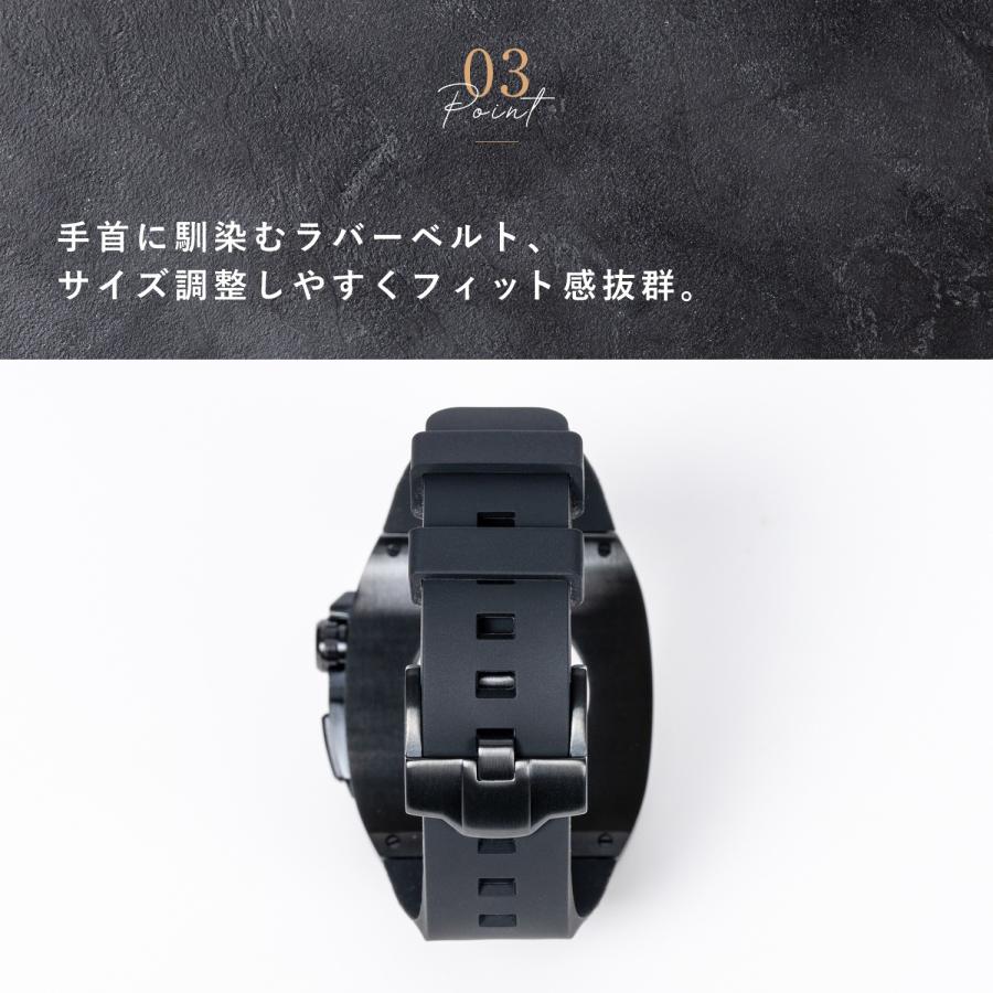 Luxury Apple Watch Case & Belt BR-AWC45BK ラグジュアリー アップル ウォッチ ケース＆ベルト ブラック メン｜net-plaza｜04