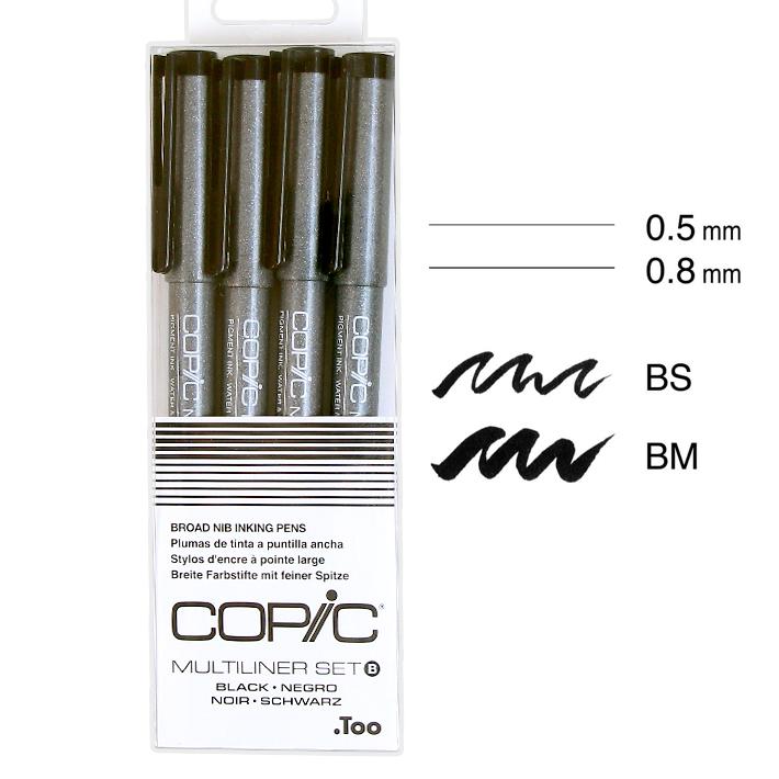 コピック 131本 コピックマルチライナー 4本 セット コピック COPIC マルチライナー 4本組セット ブラック 0.03/0.05
