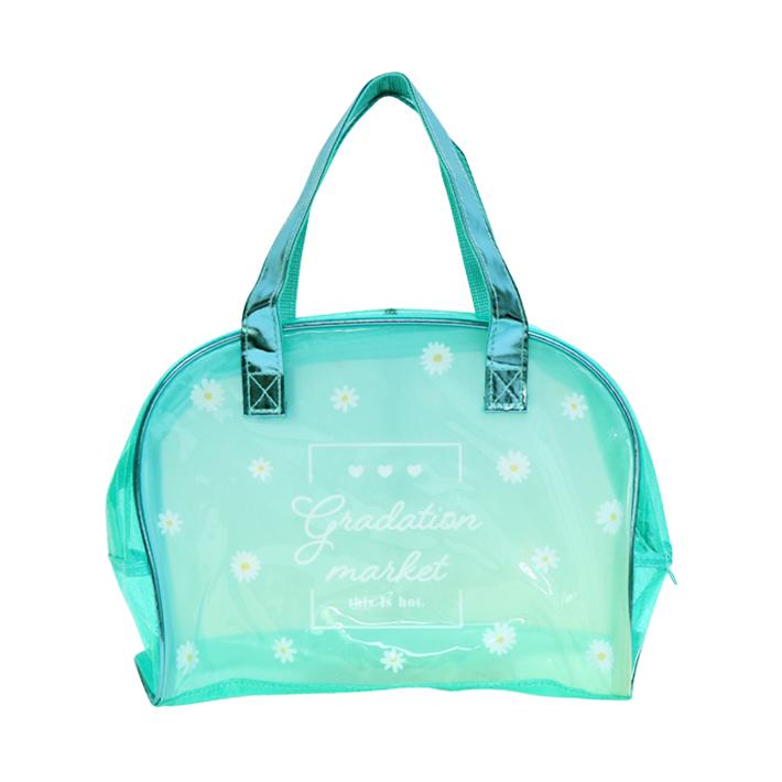 ボストン型リュック A4サイズ デイジー柄 （ボストン型クリアバッグ  