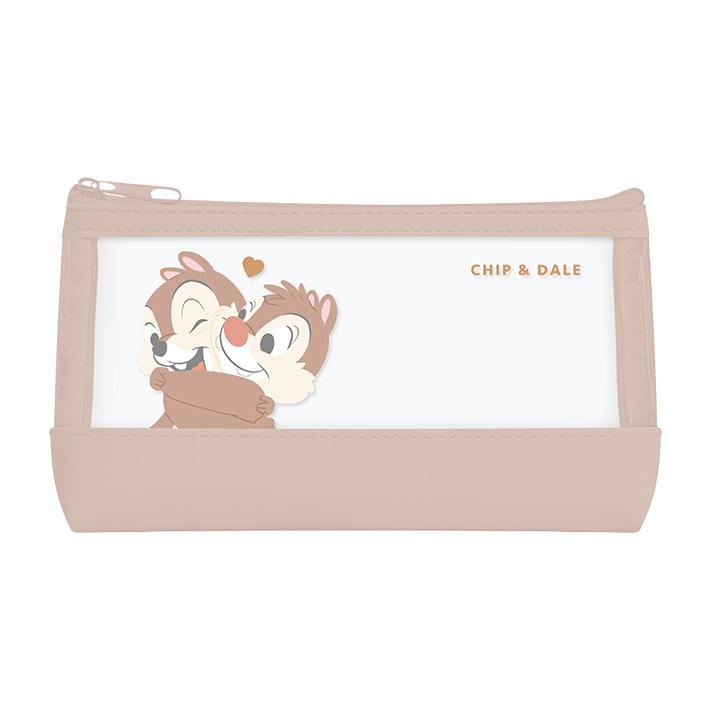 CRUX ディズニー チップ＆デール 合皮切り返しクリアペンポーチ