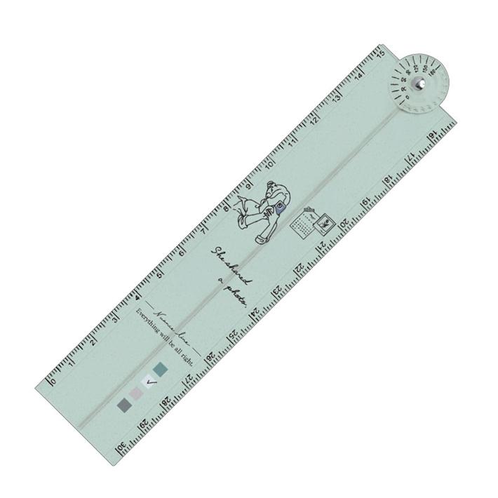 CRUX（クラックス） NUANCE LINE 分度器付き折りたたみ定規 シェア柄