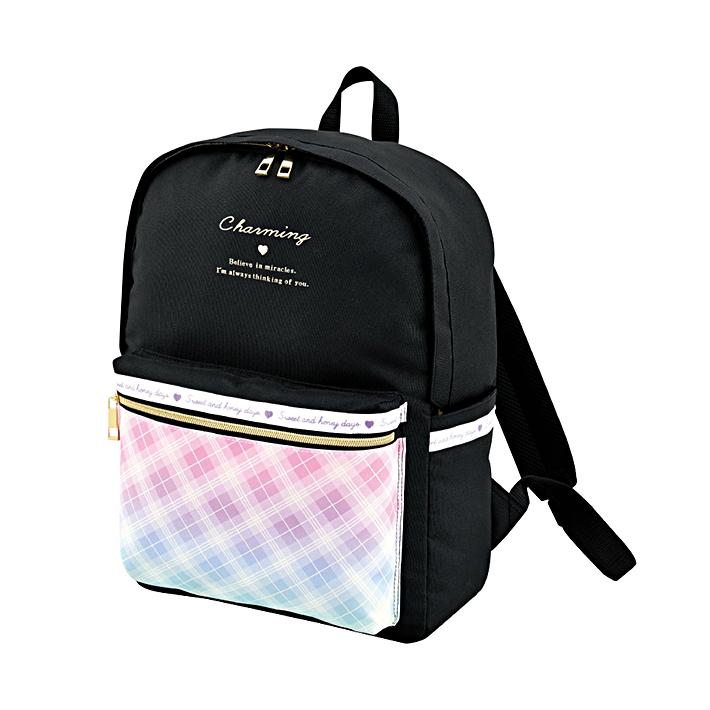 CRUX ジュニアDパックリュック 15L グラデチェック柄 クロ