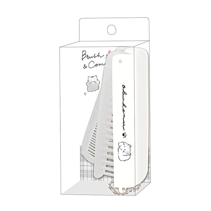 CRUX（クラックス） 折りたたみブラシ＆コーム ニャンコーヌ柄 115953