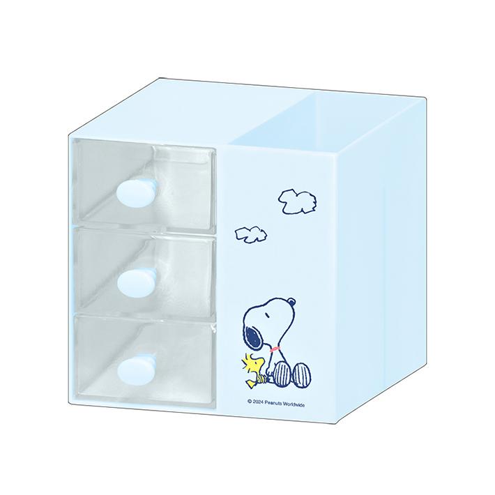 SNOOPY（スヌーピー） ペンスダント付き 3段チェスト ブルー 126131