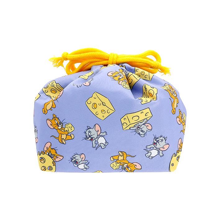 丸眞 トムとジェリー マチ付き巾着 チーズパープル柄 [No.4105111500