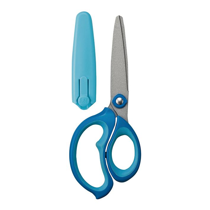 ホワイトとブルーのはさみ 3機能はさみ ミントブルー｜株式会社デビカ