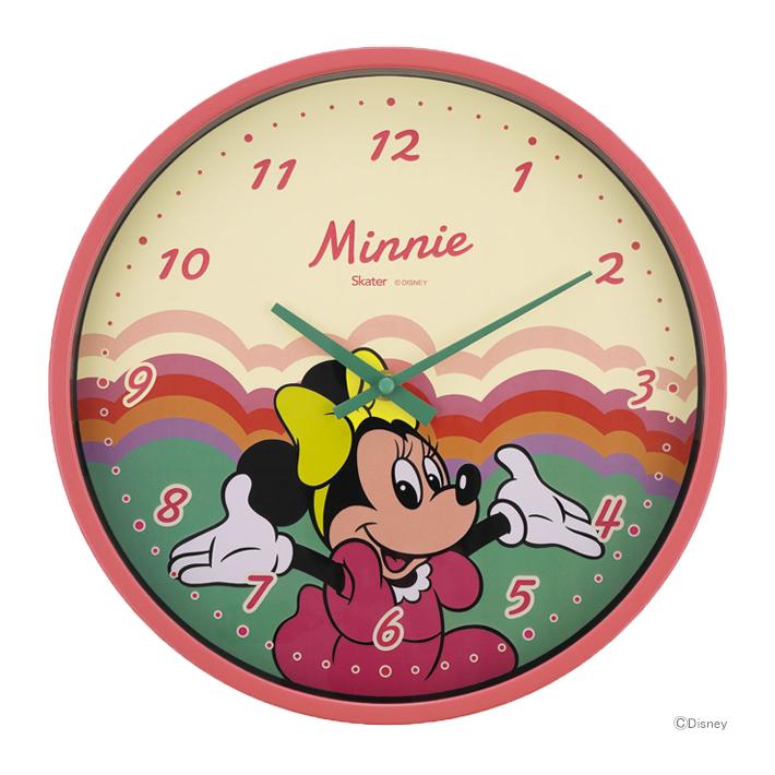Disney ディズニー ミニーマウス 掛け時計 ディズニーレトロ柄 Disney ディズニー ミニーマウス 掛け時計 ディズニーレトロ柄