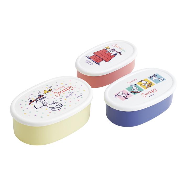 スケーター スヌーピー 抗菌シール容器 3Pセット スケートボード柄