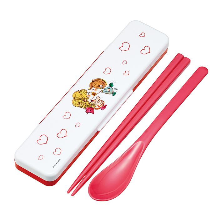 スケーター 水森亜土 抗菌 音の鳴らないコンビセット 18cm CCS3SAAG [M