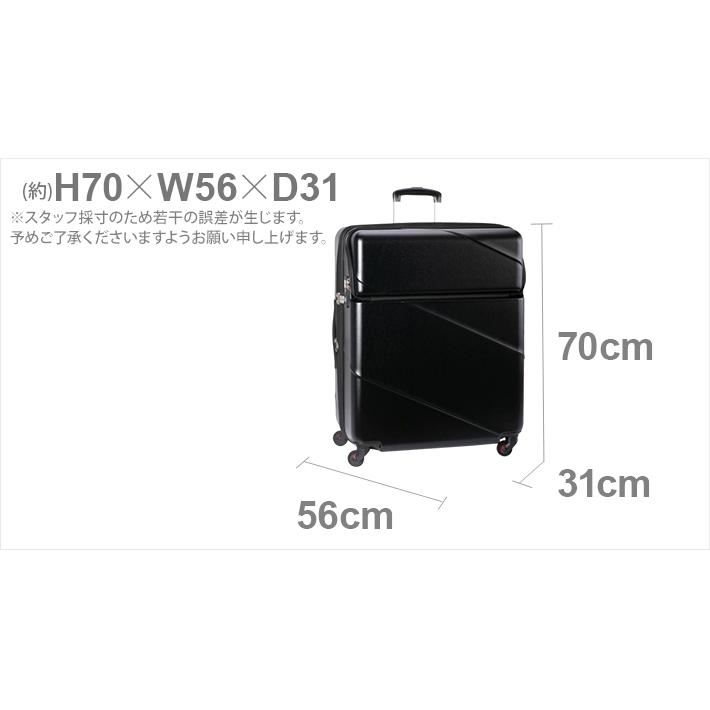 TRAVELIST ジェネラス スーツケース L 105L 76-25120の画像