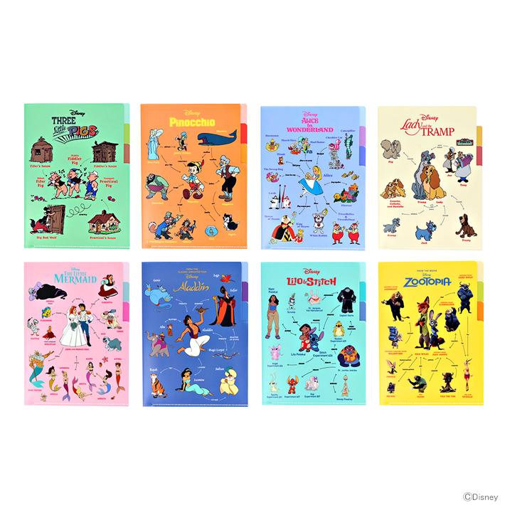 Disney（ディズニー） クリアファイル A5 3P DC 相関図 8柄 [M便 1/18