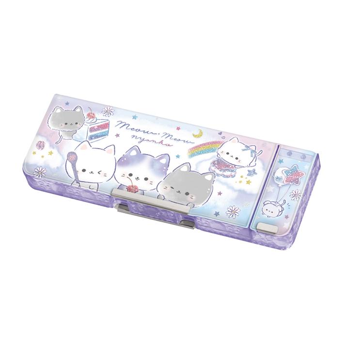 CRUX 筆箱 両面 消しゴムポケット付き ミャウミャウニャンコ柄