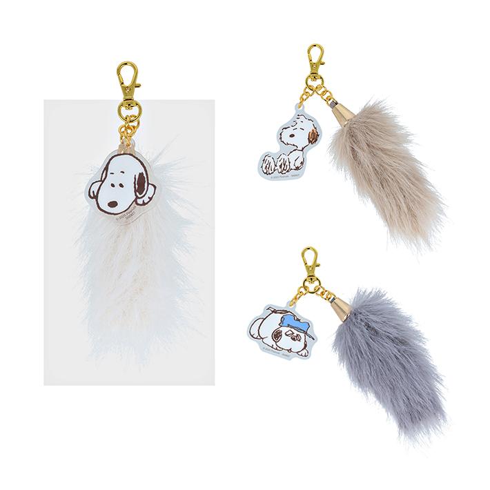 キーホルダー・アクリルキーホルダー SNOOPY 3連アクリルキーホルダー フェイス ピーナッツサイクリング
