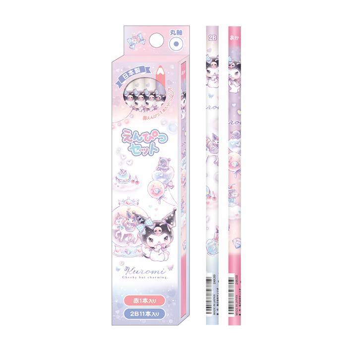 CRUX クロミ かきかた鉛筆 2B 丸軸 12本組 赤鉛筆1本入り 2柄