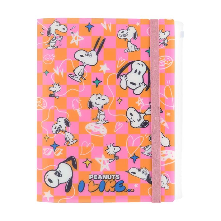 SNOOPY（スヌーピー） ゴムバンド付きクリアファイル5P ファスナー