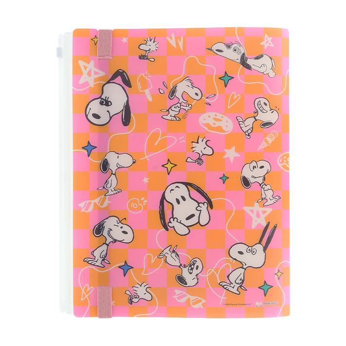 SNOOPY（スヌーピー） ゴムバンド付きクリアファイル5P ファスナー