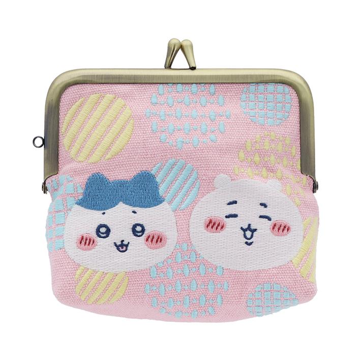 サンスター文具 ちいかわ 畳刺繍がま口ミニポーチ ちいかわ＆ハチワレ