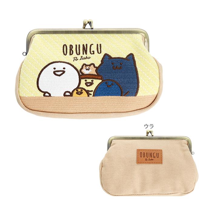 サンスター文具 お文具といっしょ 畳刺繍がま口ポーチ みんな柄 