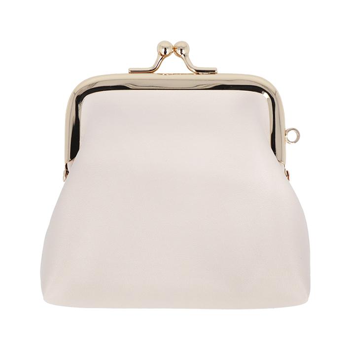 Disney スヌーピー 刺繍がま口ミニポーチ アイボリー